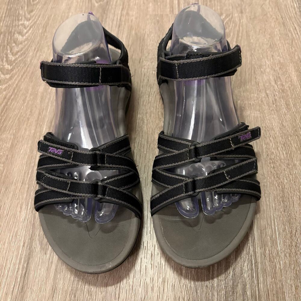 Teva Women’s Sport Sandals Sz 9 Black Purple Strappy Adjustable Comfort Outdoor - Picture 7 of 10